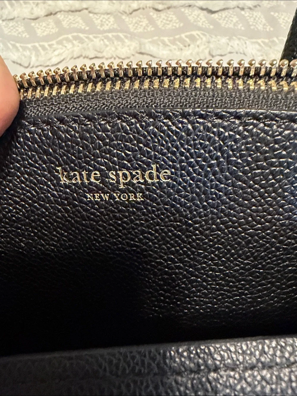 kate spade Black Pebbled Leather Satchel with Crossbody Strap